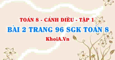 Bài 2 trang 96 SGK Toán 8 tập 1 Cánh Diều